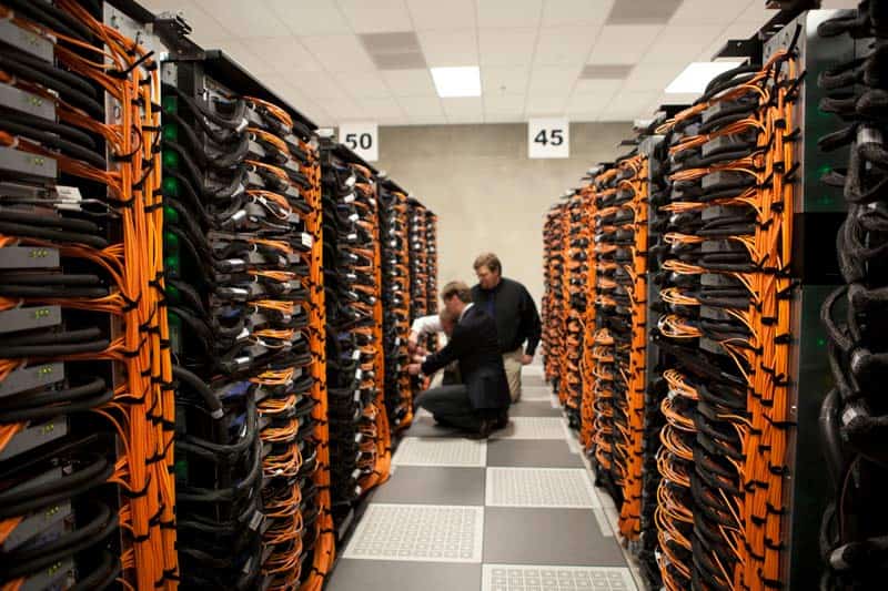 men working in data center