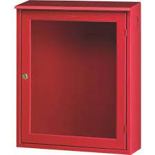 gabinete pintado en rojo